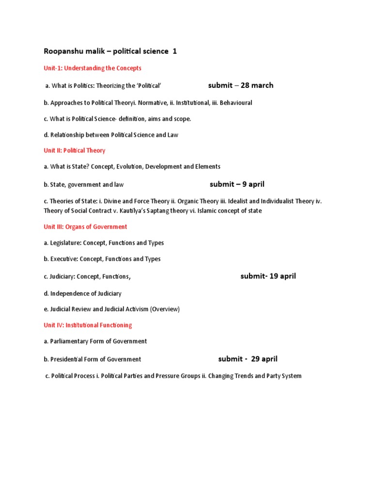 Political Science Concepts and Theories | PDF