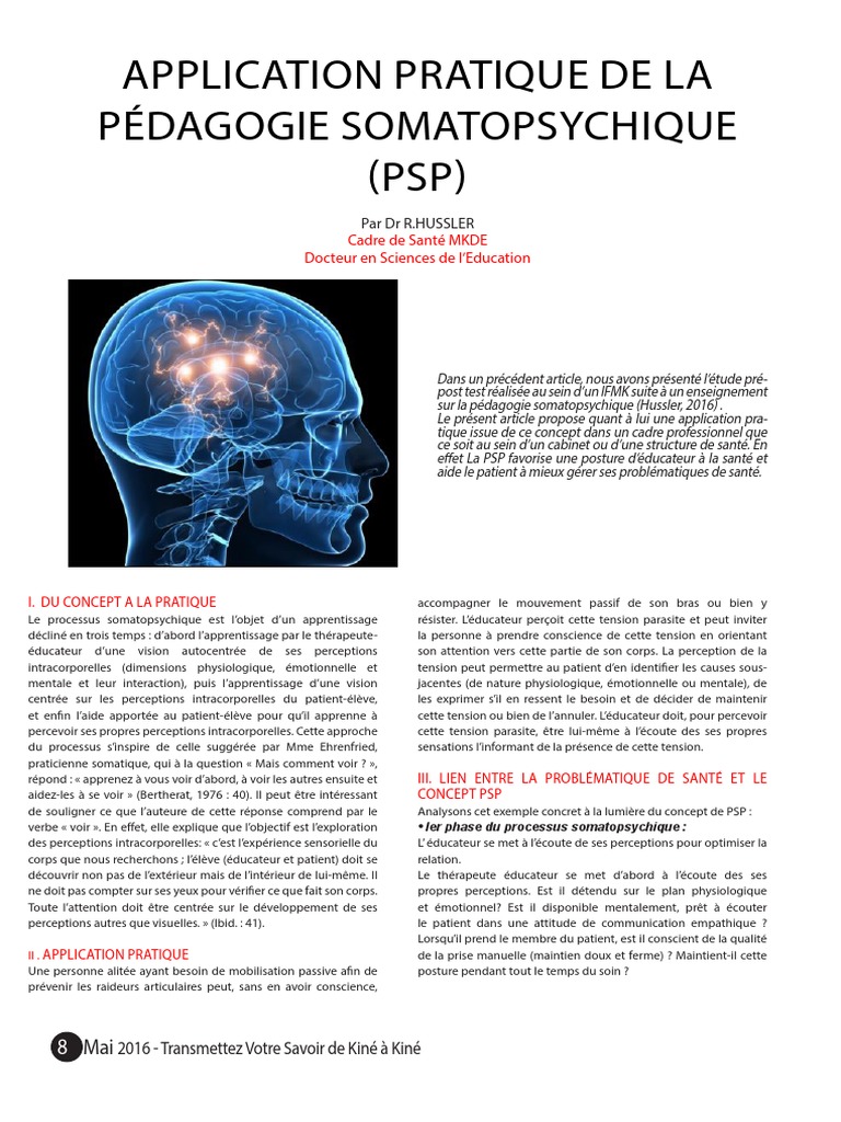 Application Pratique de la PSP en Kiné | PDF | la perception | Conscience