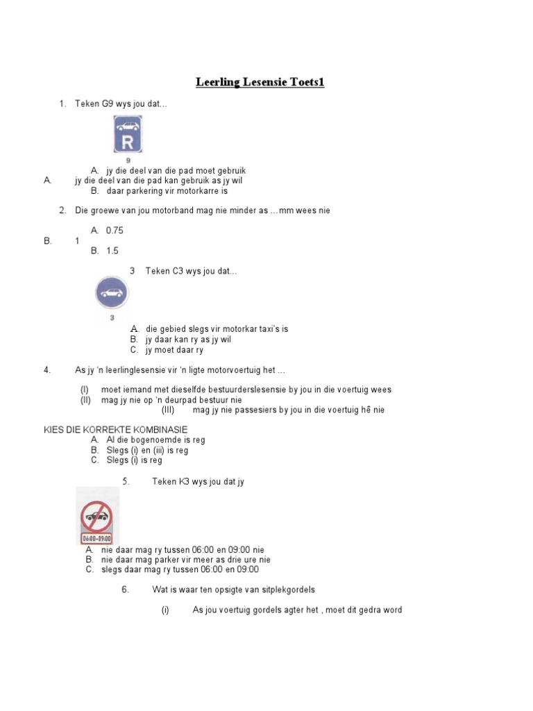 K53 LEERLINGLISENSIE VRAESTELLE PDF DOWNLOAD