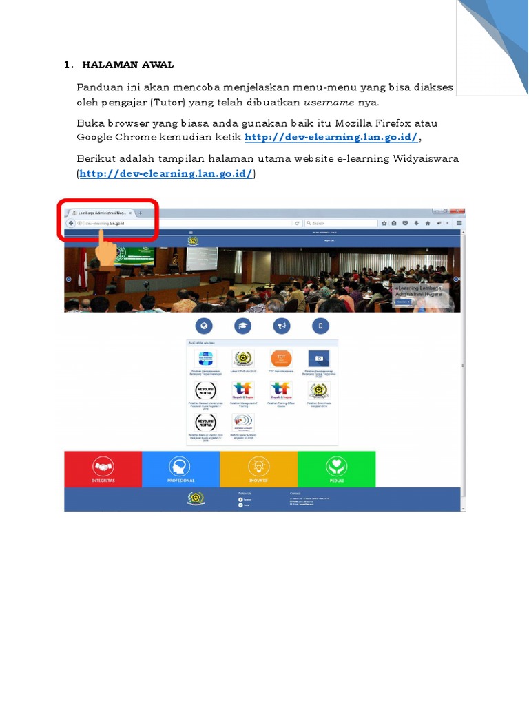 Panduan Penggunaan E-Learning Tutor | PDF | Karier & Perkembangan | Bisnis