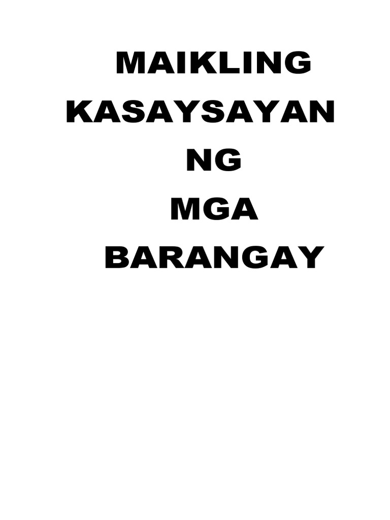 Barangay History of Bolinao PDF