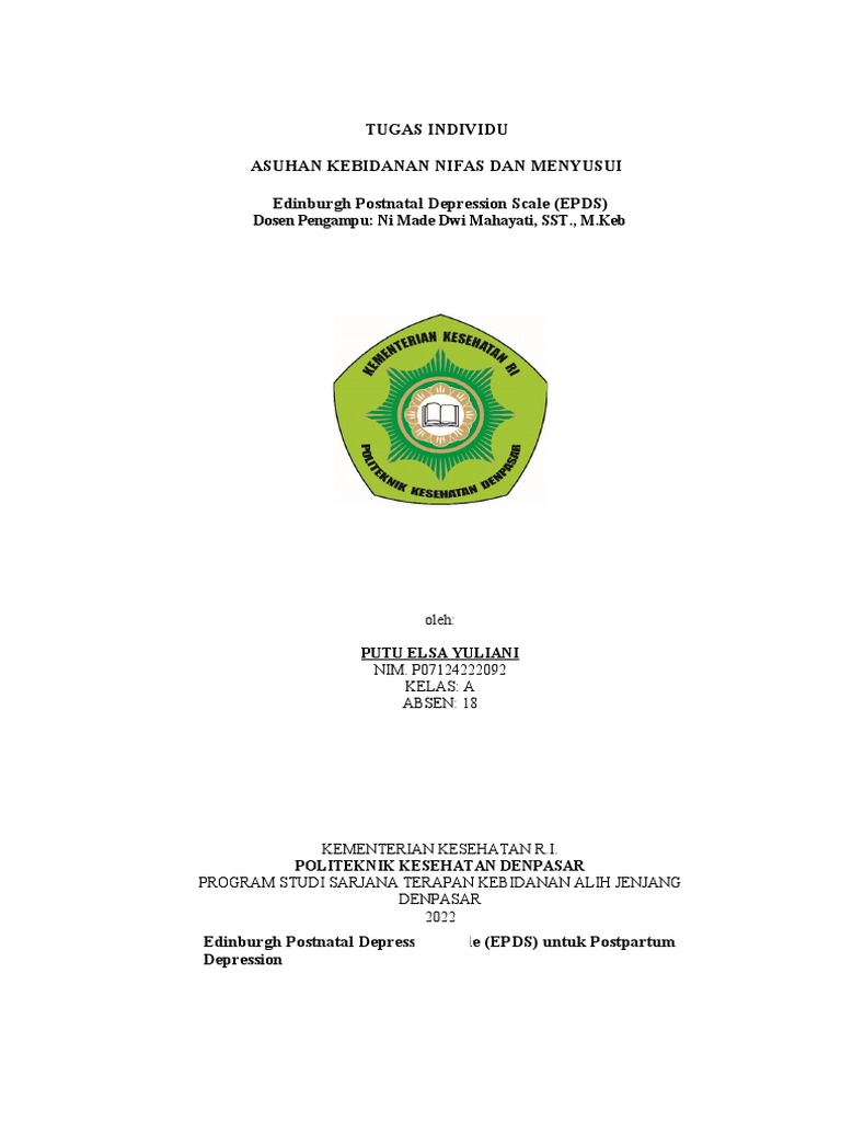 Edinburgh - Postnatal - Depression - Scale - EPD (Bhs Indonesia) | PDF