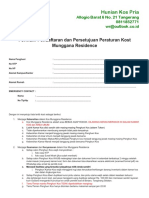 Formulir Pendaftaran Dan Persetujuan Peraturan Kost Munggana Residence