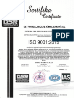 ISO9001 Sertifika DETRO 2021