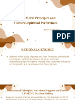 Ethico-Moral Principles and Cultural/Spiritual Preferences: By: Kim Angelique Tino