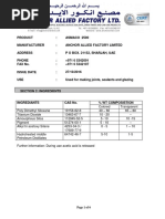 MSDS Asmaco 2500 Silicon Sealant