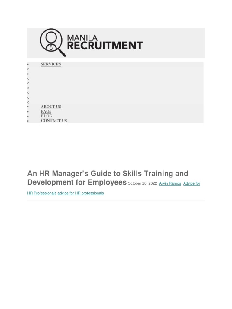 HR Guide For Development of Employees | PDF | Educational Technology ...