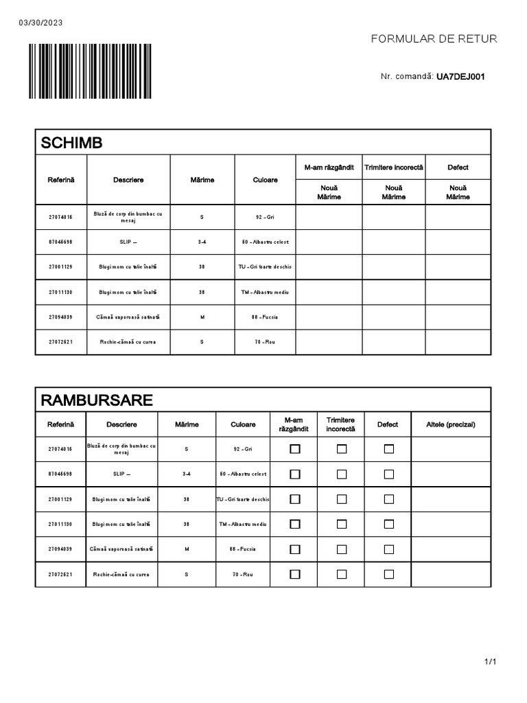 ReturnForm Mango PDF