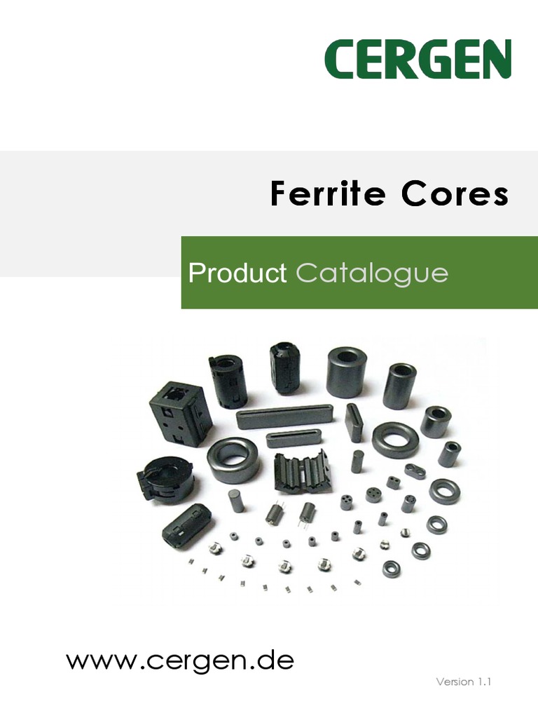 Cergen Ferrite Core Product Catalog | PDF | Physical Quantities ...