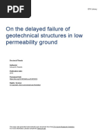 On The Delayed Failure of Geotechnical Structures in Low Permeability Ground