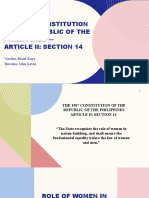 The 1987 Constitution of The Republic of The Philippines - Article Ii: Section 14