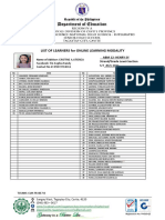 G12 0FFICIAL List of Learners For Online Learning Modality