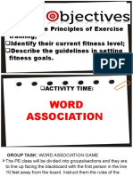 Explain The Principles of Exercise Training Identify Their Current Fitness Level Describe The Guidelines in Setting Fitness Goals