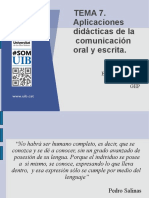 Tema 7. Aplicaciones Didácticas de La Comunicación Oral y Escrita