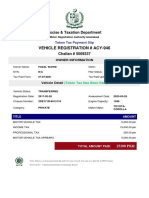 Vehicle Registration # Acy-946: Excise & Taxation Department