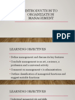 Introduction To Organization Management
