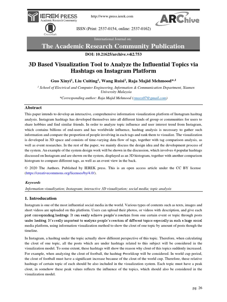 3D Based Visualization Tool To Analyze The Influential Topics Via ...