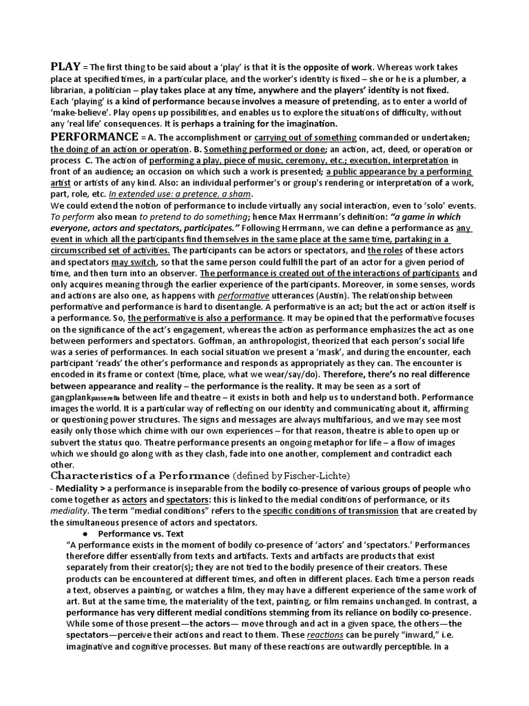 Understanding Performance and Play | PDF | Perception