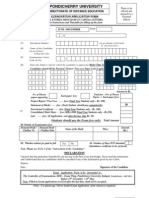 Pondicherry University: Examination Application Form