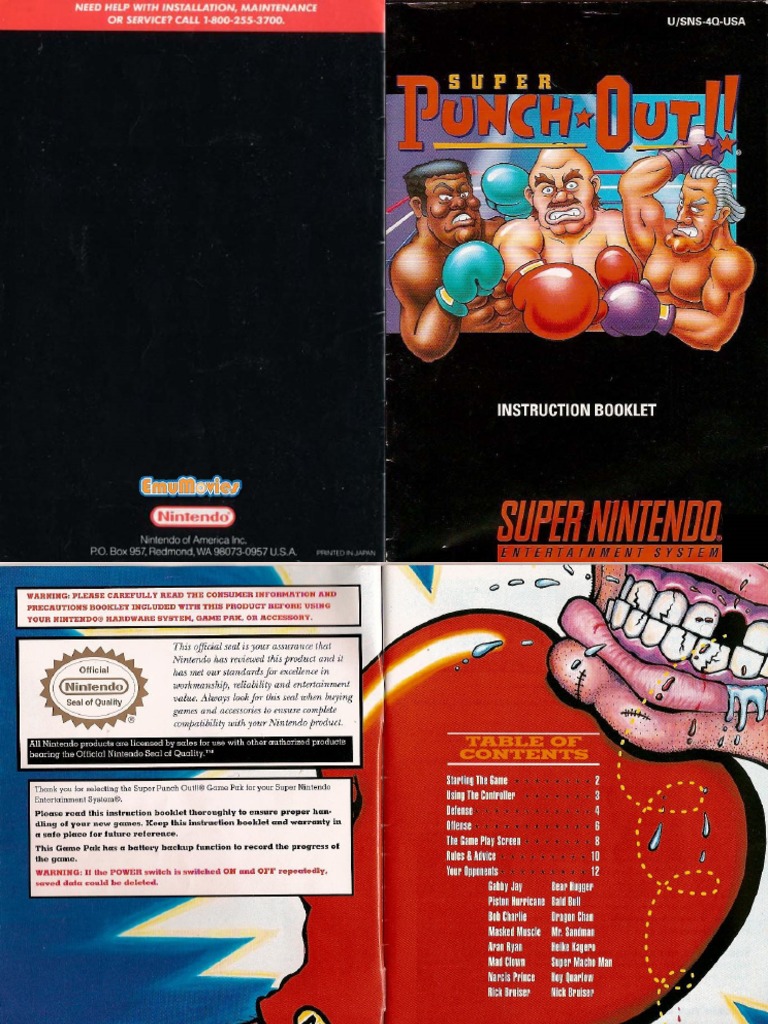 Super PunchOut!! SNES Manual PDF