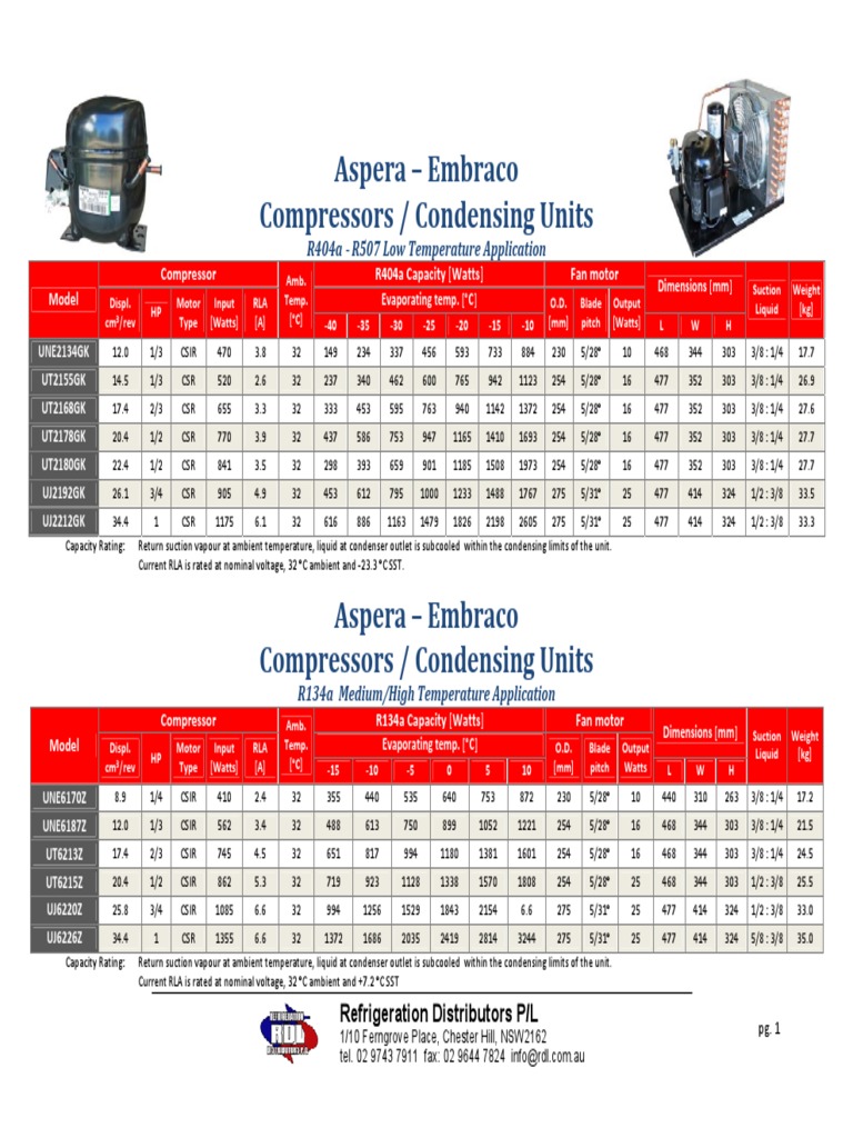 Low, Medium and High Temperature Refrigeration Compressor and