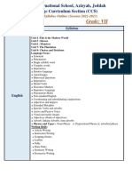 Pakistan International School Grade 7 Syllabus Outline