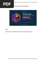 Commvault HyperScale Solutions Training For Sales Engineers