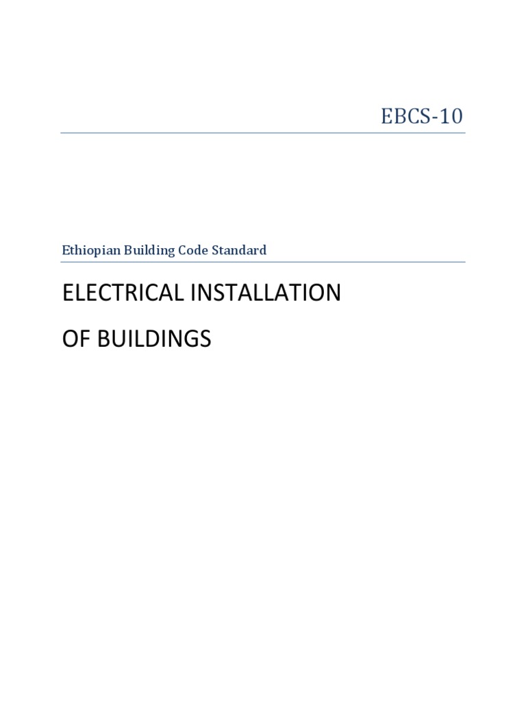 Electrical Installation of Buildings: EBCS-10 | PDF | Electrical Wiring ...