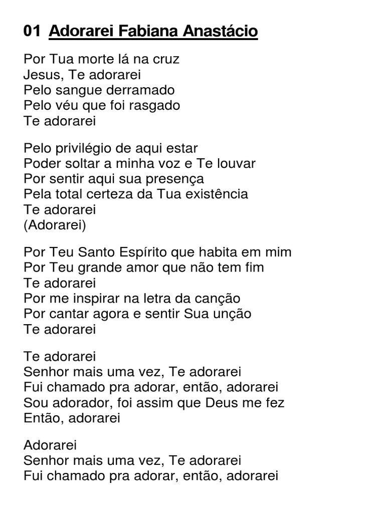 01 Adorarei Fabiana Anastácio, PDF, Jesus