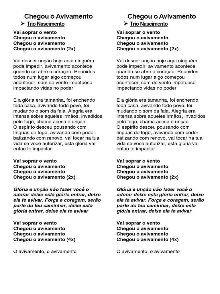 Chegou o Avivamento | PDF