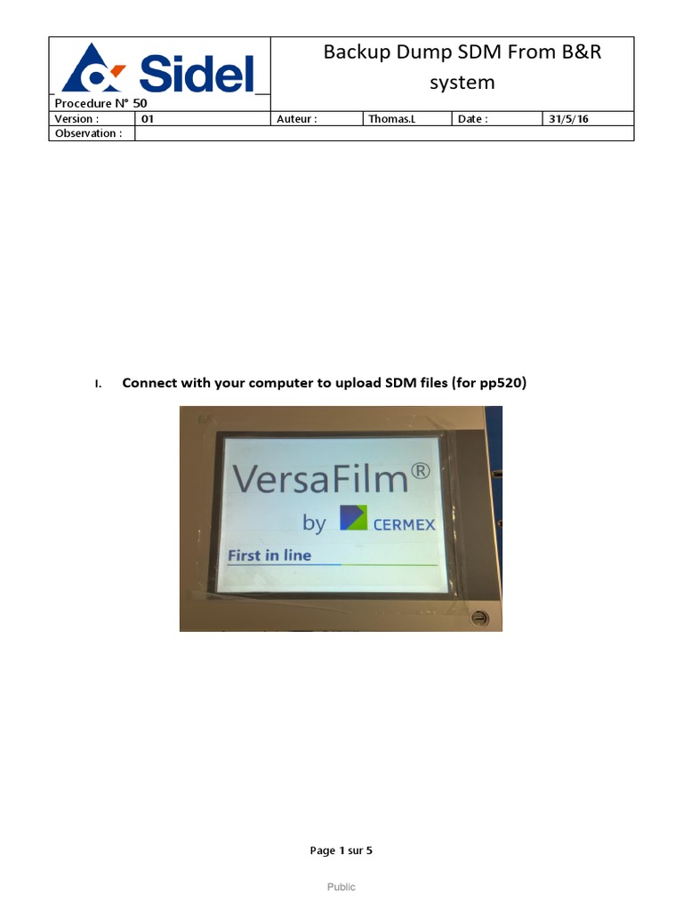 Backup Procedure for B&R SDM Files | PDF