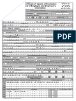 Certificate of Update of Exemption and of Employer and Employee's Information