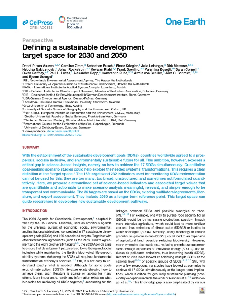 Sustainable Development Targets 2030-2050 | PDF | Cost Of Living ...