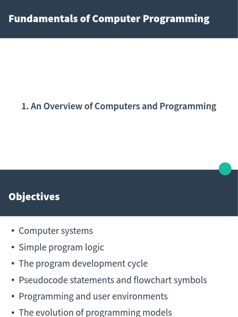 Overview of Computers and Programming | PDF | Programming | Computer ...
