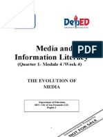 Media and Information Literacy: (Quarter 1-Module 4 /week 4) The Evolution of Media