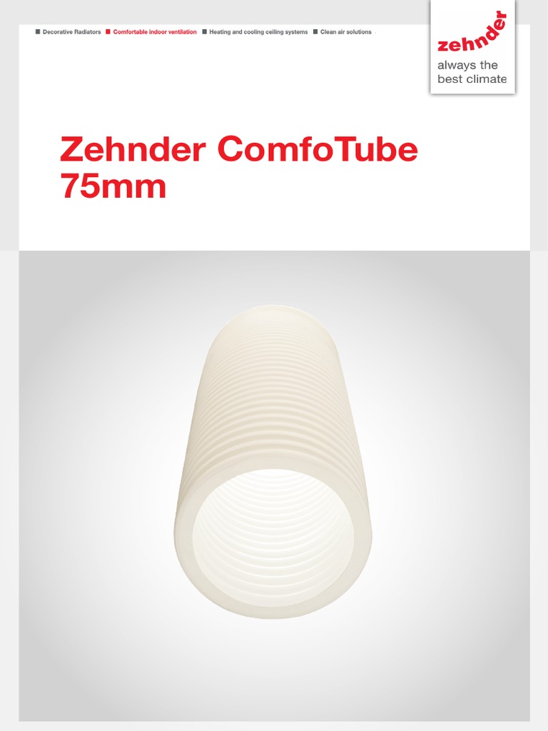 Zehnder Comfotube 75Mm | PDF | Duct (Flow) | Polyethylene