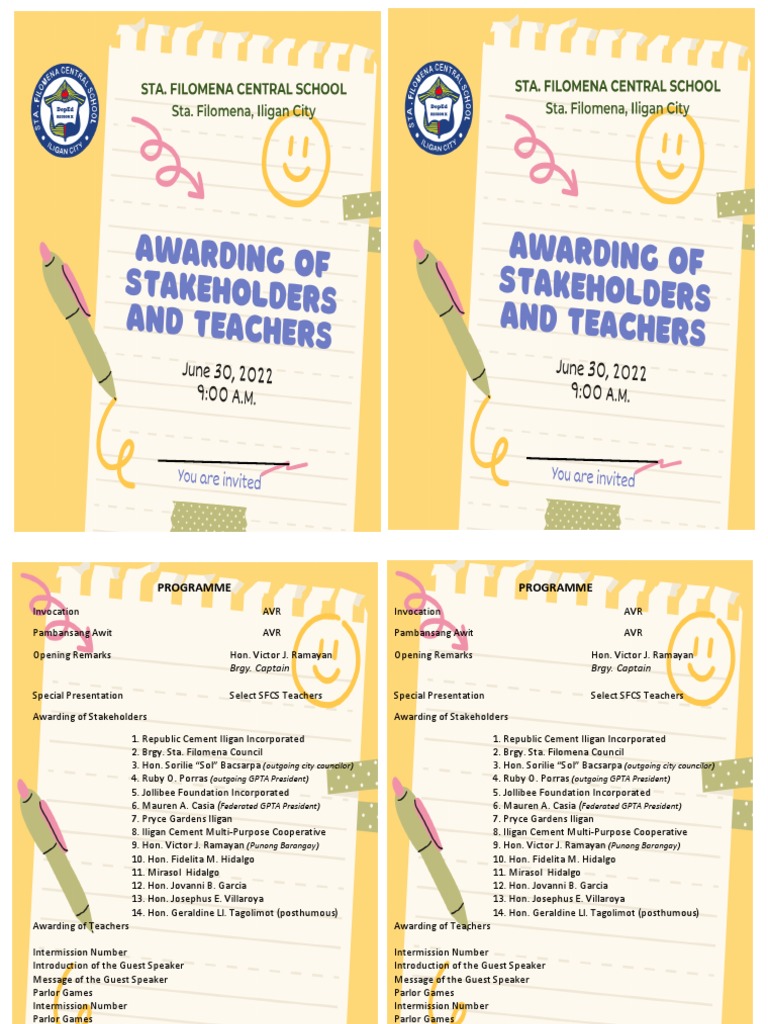 Araw ng Barangay Celebration Program | PDF