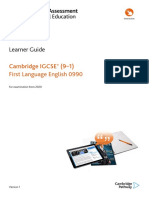 472780 Learner Guide for Cambridge Igcse First Language English 9-1-0990 for Examination From 2020