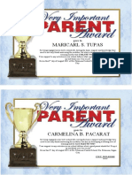 VIP Award For Parent