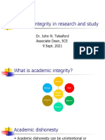 Academic Integrity in Research and Study