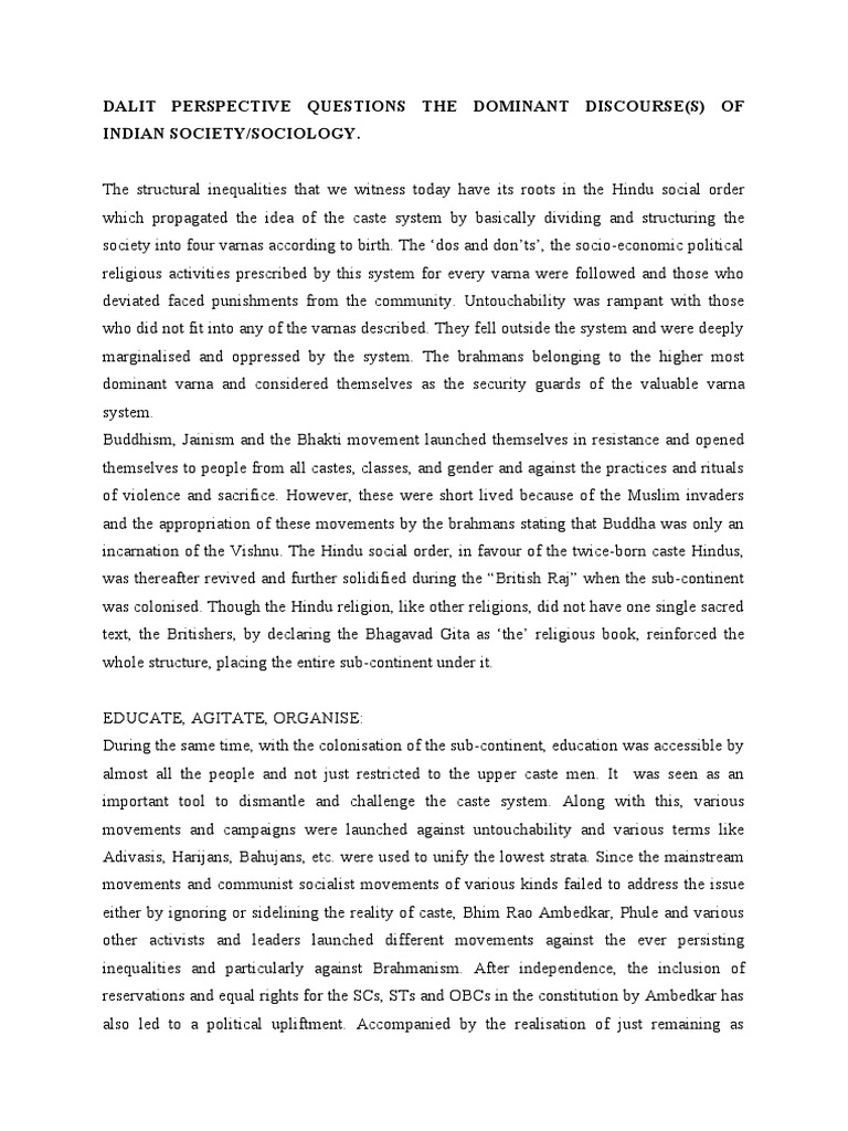 Dalit Perspective PDF Dalit Indian Religions