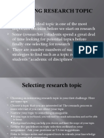 Selecting Research Topic