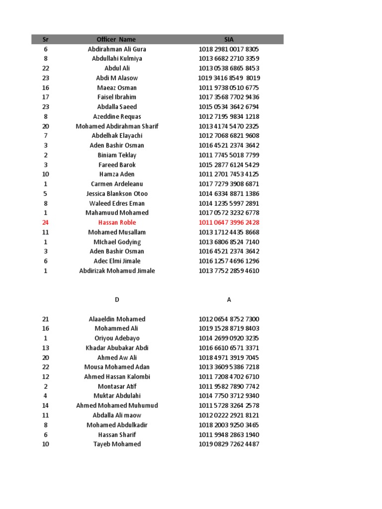 Hotel Security Staff Contact and Identification Details PDF