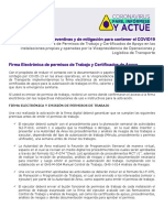 Firma electrónica de permisos de trabajo y certificados de apoyo