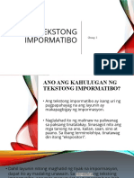 Tekstong Impormatibo: Group 1