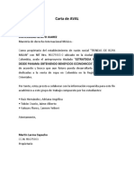Carta de AVAL: Universidad Benito Juarez