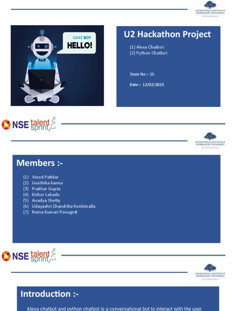 U2 Hackathon: Chatbot Development | PDF | Games & Activities ...