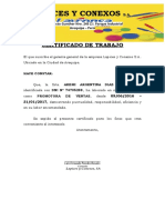 Certificado de Trabajo Lapices y Conexo S.A.