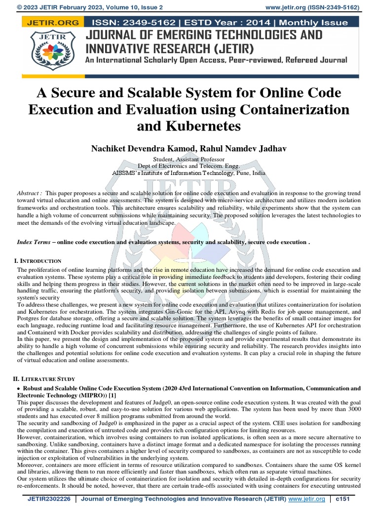 A Secure and Scalable System For Online Code Execution and Evaluation ...