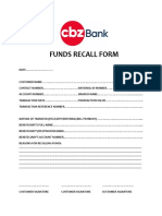 Funds Recall Form